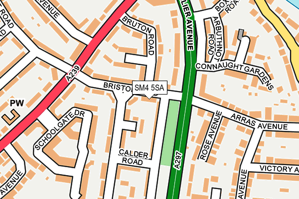SM4 5SA map - OS OpenMap – Local (Ordnance Survey)