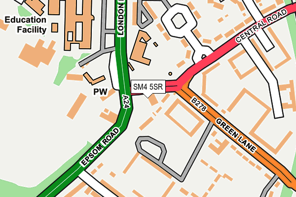SM4 5SR map - OS OpenMap – Local (Ordnance Survey) SM4 5SR map - OS OpenMap – Local (Ordnance Survey)