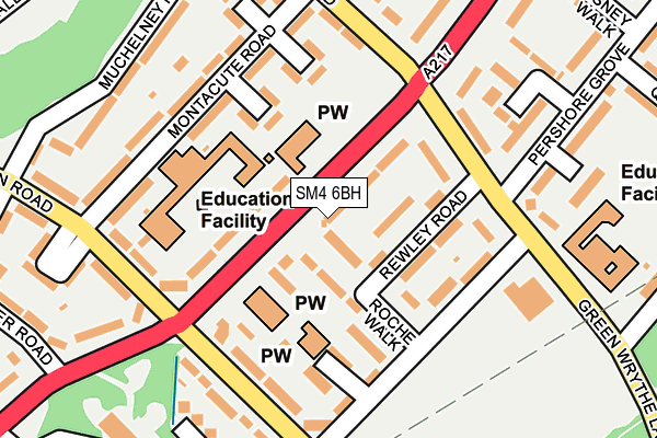 SM4 6BH map - OS OpenMap – Local (Ordnance Survey) SM4 6BH map - OS OpenMap – Local (Ordnance Survey)