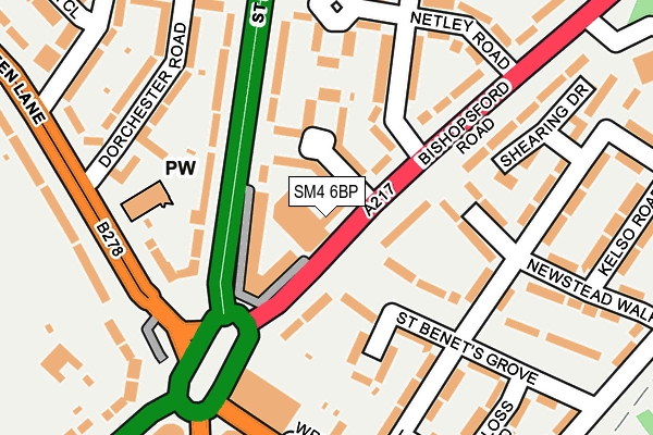 SM4 6BP map - OS OpenMap – Local (Ordnance Survey) SM4 6BP map - OS OpenMap – Local (Ordnance Survey)