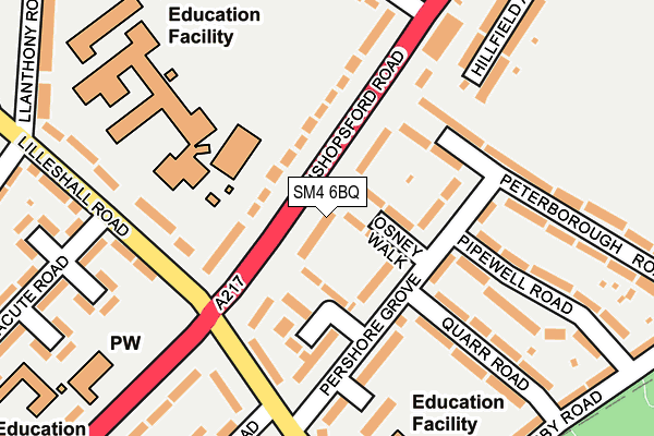 SM4 6BQ map - OS OpenMap – Local (Ordnance Survey) SM4 6BQ map - OS OpenMap – Local (Ordnance Survey)