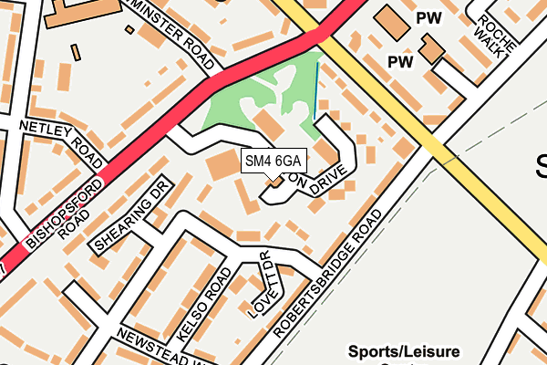 SM4 6GA map - OS OpenMap – Local (Ordnance Survey) SM4 6GA map - OS OpenMap – Local (Ordnance Survey)