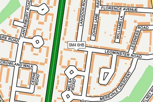 SM4 6HB map - OS OpenMap – Local (Ordnance Survey) SM4 6HB map - OS OpenMap – Local (Ordnance Survey)