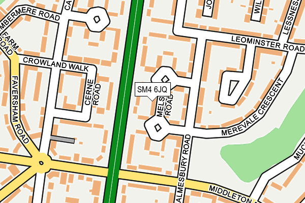 SM4 6JQ map - OS OpenMap – Local (Ordnance Survey) SM4 6JQ map - OS OpenMap – Local (Ordnance Survey)