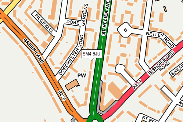 SM4 6JU map - OS OpenMap – Local (Ordnance Survey) SM4 6JU map - OS OpenMap – Local (Ordnance Survey)
