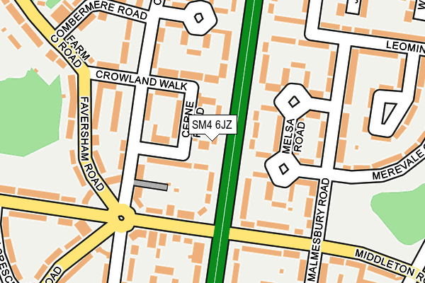 SM4 6JZ map - OS OpenMap – Local (Ordnance Survey) SM4 6JZ map - OS OpenMap – Local (Ordnance Survey)