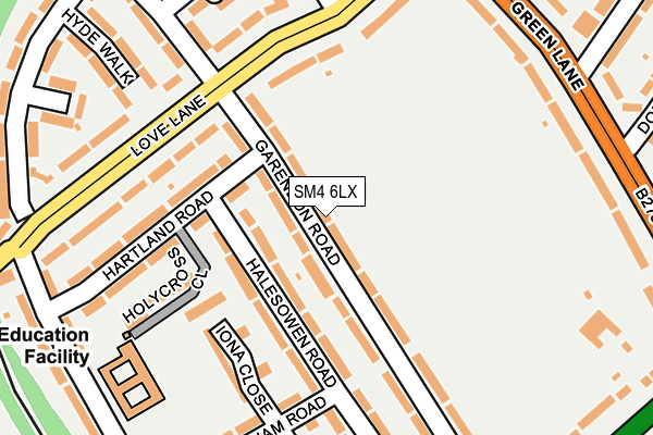 SM4 6LX map - OS OpenMap – Local (Ordnance Survey) SM4 6LX map - OS OpenMap – Local (Ordnance Survey)