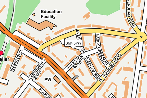 SM4 6PW map - OS OpenMap – Local (Ordnance Survey) SM4 6PW map - OS OpenMap – Local (Ordnance Survey)