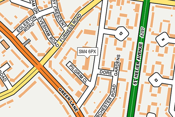 SM4 6PX map - OS OpenMap – Local (Ordnance Survey) SM4 6PX map - OS OpenMap – Local (Ordnance Survey)