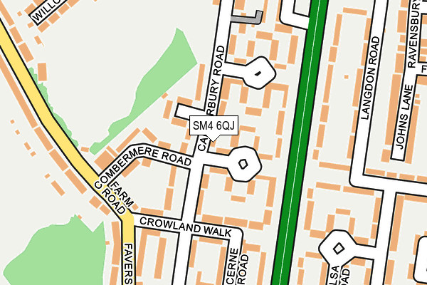 SM4 6QJ map - OS OpenMap – Local (Ordnance Survey) SM4 6QJ map - OS OpenMap – Local (Ordnance Survey)