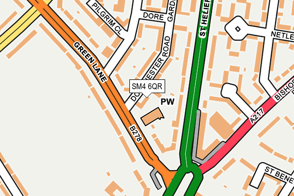 SM4 6QR map - OS OpenMap – Local (Ordnance Survey) SM4 6QR map - OS OpenMap – Local (Ordnance Survey)
