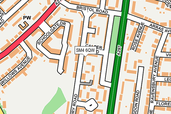 SM4 6QW map - OS OpenMap – Local (Ordnance Survey) SM4 6QW map - OS OpenMap – Local (Ordnance Survey)