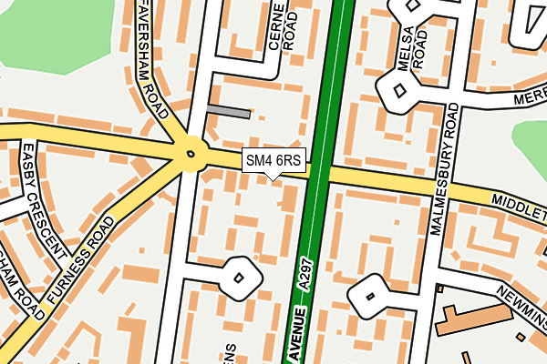 SM4 6RS map - OS OpenMap – Local (Ordnance Survey) SM4 6RS map - OS OpenMap – Local (Ordnance Survey)