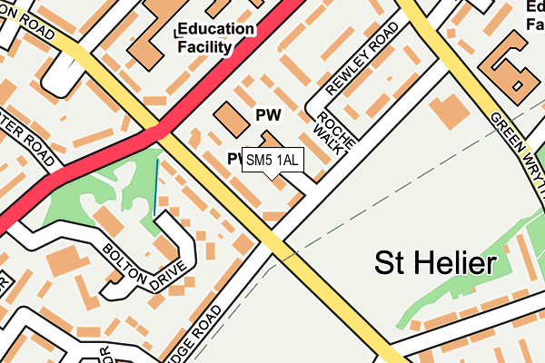SM5 1AL map - OS OpenMap – Local (Ordnance Survey) SM5 1AL map - OS OpenMap – Local (Ordnance Survey)