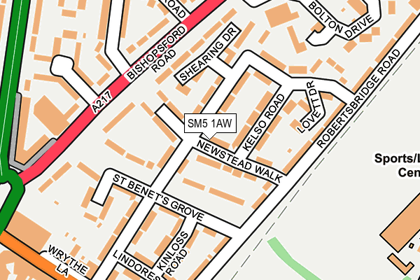 SM5 1AW map - OS OpenMap – Local (Ordnance Survey) SM5 1AW map - OS OpenMap – Local (Ordnance Survey)
