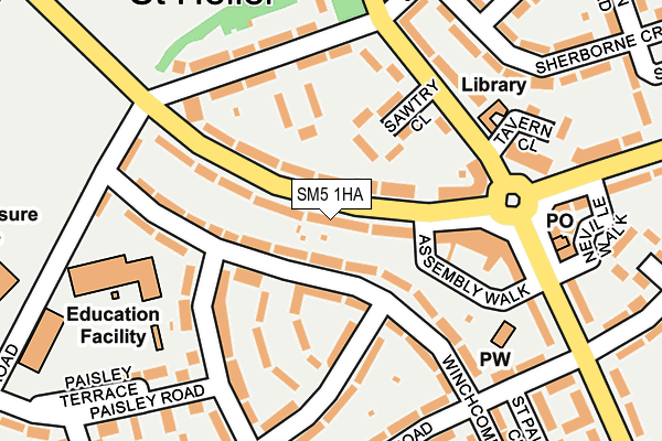 SM5 1HA map - OS OpenMap – Local (Ordnance Survey) SM5 1HA map - OS OpenMap – Local (Ordnance Survey)