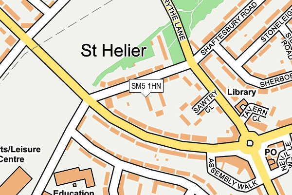 SM5 1HN map - OS OpenMap – Local (Ordnance Survey) SM5 1HN map - OS OpenMap – Local (Ordnance Survey)
