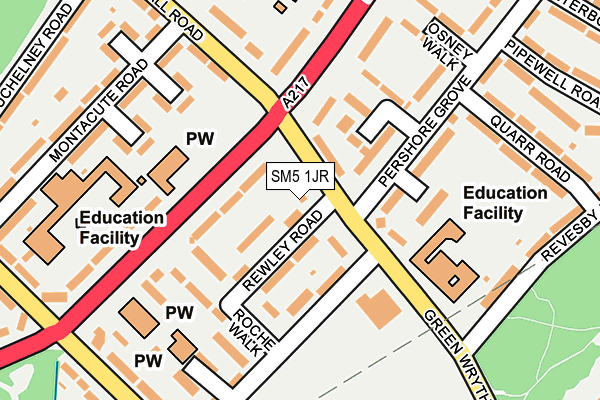 SM5 1JR map - OS OpenMap – Local (Ordnance Survey) SM5 1JR map - OS OpenMap – Local (Ordnance Survey)