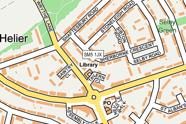 SM5 1JX map - OS OpenMap – Local (Ordnance Survey) SM5 1JX map - OS OpenMap – Local (Ordnance Survey)