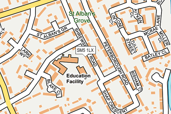 SM5 1LX map - OS OpenMap – Local (Ordnance Survey) SM5 1LX map - OS OpenMap – Local (Ordnance Survey)