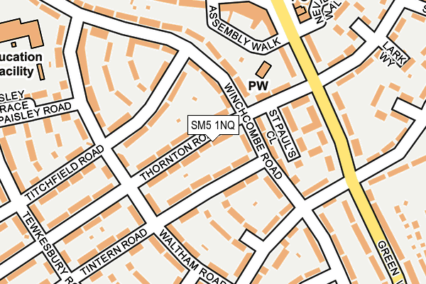 SM5 1NQ map - OS OpenMap – Local (Ordnance Survey) SM5 1NQ map - OS OpenMap – Local (Ordnance Survey)