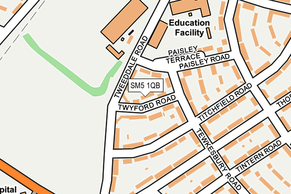 SM5 1QB map - OS OpenMap – Local (Ordnance Survey) SM5 1QB map - OS OpenMap – Local (Ordnance Survey)