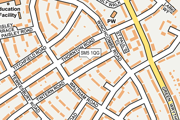 SM5 1QG map - OS OpenMap – Local (Ordnance Survey) SM5 1QG map - OS OpenMap – Local (Ordnance Survey)