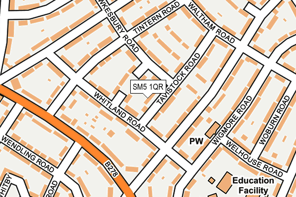 SM5 1QR map - OS OpenMap – Local (Ordnance Survey) SM5 1QR map - OS OpenMap – Local (Ordnance Survey)