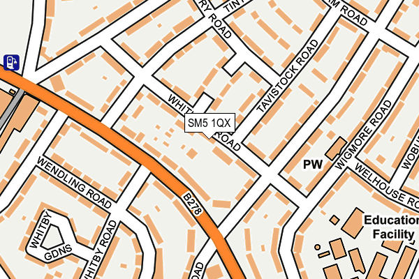 SM5 1QX map - OS OpenMap – Local (Ordnance Survey) SM5 1QX map - OS OpenMap – Local (Ordnance Survey)
