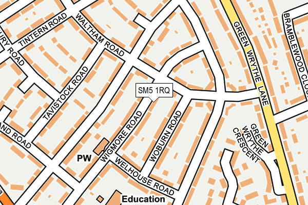 SM5 1RQ map - OS OpenMap – Local (Ordnance Survey) SM5 1RQ map - OS OpenMap – Local (Ordnance Survey)