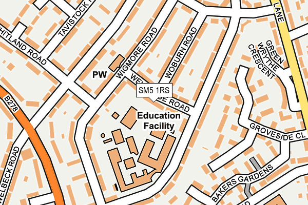 SM5 1RS map - OS OpenMap – Local (Ordnance Survey)