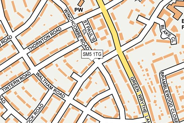 SM5 1TG map - OS OpenMap – Local (Ordnance Survey) SM5 1TG map - OS OpenMap – Local (Ordnance Survey)