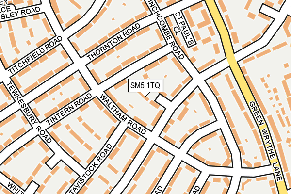 SM5 1TQ map - OS OpenMap – Local (Ordnance Survey) SM5 1TQ map - OS OpenMap – Local (Ordnance Survey)