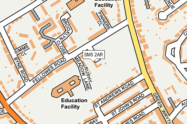 SM5 2AR map - OS OpenMap – Local (Ordnance Survey)