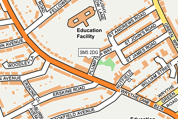 SM5 2DG map - OS OpenMap – Local (Ordnance Survey) SM5 2DG map - OS OpenMap – Local (Ordnance Survey)