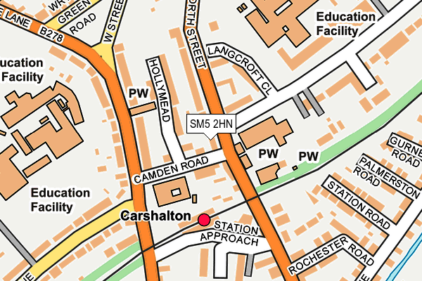 SM5 2HN map - OS OpenMap – Local (Ordnance Survey) SM5 2HN map - OS OpenMap – Local (Ordnance Survey)