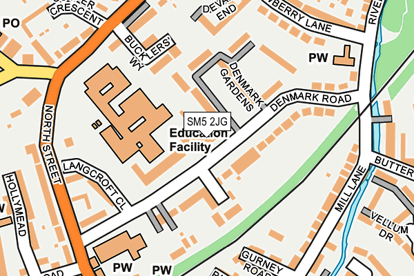 SM5 2JG map - OS OpenMap – Local (Ordnance Survey) SM5 2JG map - OS OpenMap – Local (Ordnance Survey)