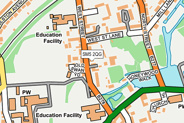 SM5 2QG map - OS OpenMap – Local (Ordnance Survey) SM5 2QG map - OS OpenMap – Local (Ordnance Survey)