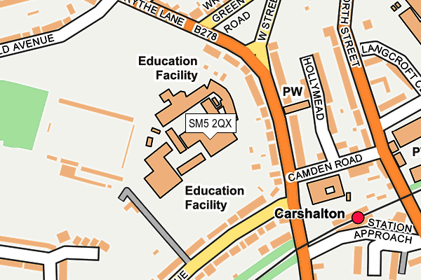 SM5 2QX map - OS OpenMap – Local (Ordnance Survey) SM5 2QX map - OS OpenMap – Local (Ordnance Survey)