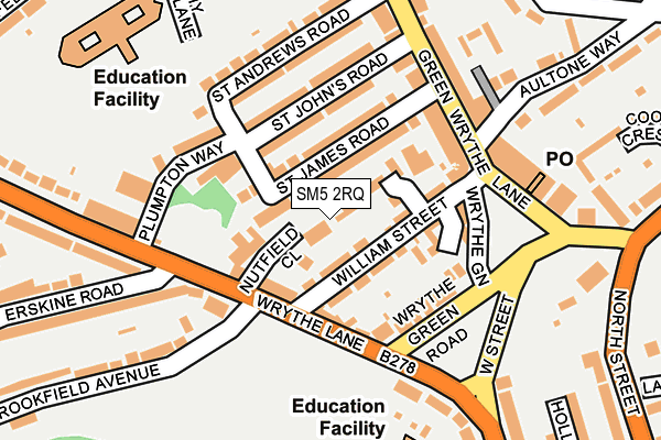 SM5 2RQ map - OS OpenMap – Local (Ordnance Survey) SM5 2RQ map - OS OpenMap – Local (Ordnance Survey)