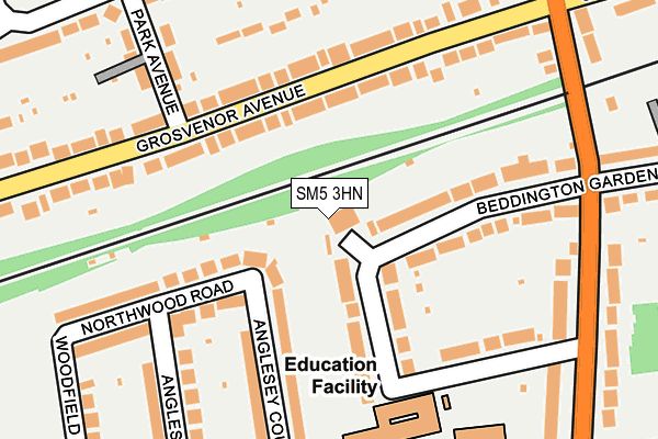 SM5 3HN map - OS OpenMap – Local (Ordnance Survey) SM5 3HN map - OS OpenMap – Local (Ordnance Survey)