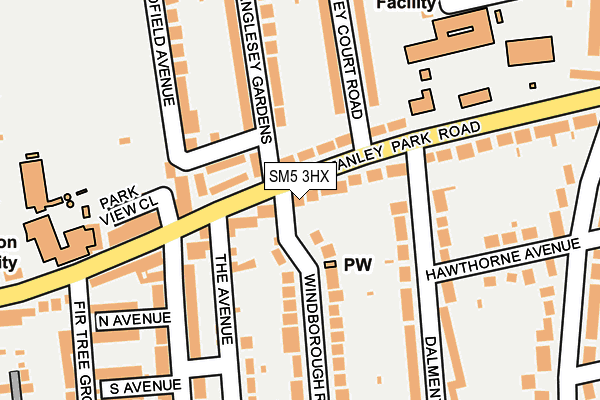 SM5 3HX map - OS OpenMap – Local (Ordnance Survey) SM5 3HX map - OS OpenMap – Local (Ordnance Survey)