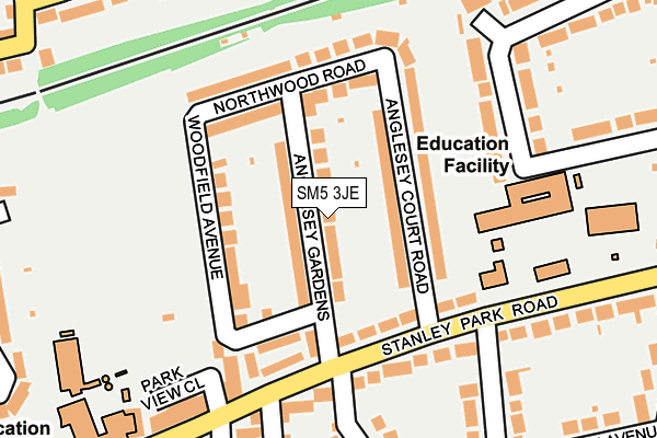 SM5 3JE map - OS OpenMap – Local (Ordnance Survey) SM5 3JE map - OS OpenMap – Local (Ordnance Survey)