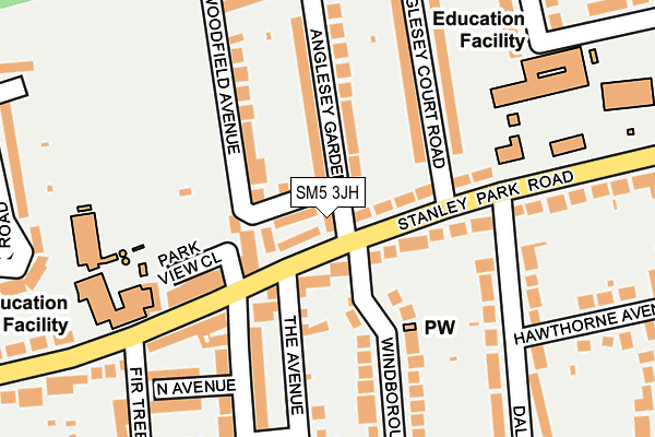 SM5 3JH map - OS OpenMap – Local (Ordnance Survey) SM5 3JH map - OS OpenMap – Local (Ordnance Survey)