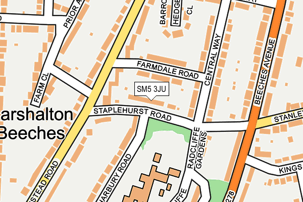 SM5 3JU map - OS OpenMap – Local (Ordnance Survey) SM5 3JU map - OS OpenMap – Local (Ordnance Survey)