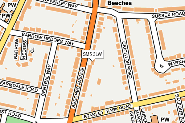 SM5 3LW map - OS OpenMap – Local (Ordnance Survey) SM5 3LW map - OS OpenMap – Local (Ordnance Survey)