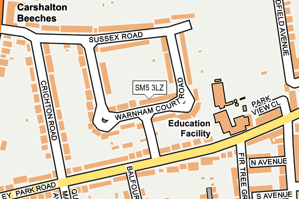 SM5 3LZ map - OS OpenMap – Local (Ordnance Survey) SM5 3LZ map - OS OpenMap – Local (Ordnance Survey)