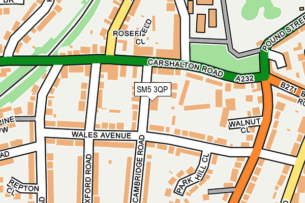 SM5 3QP map - OS OpenMap – Local (Ordnance Survey) SM5 3QP map - OS OpenMap – Local (Ordnance Survey)