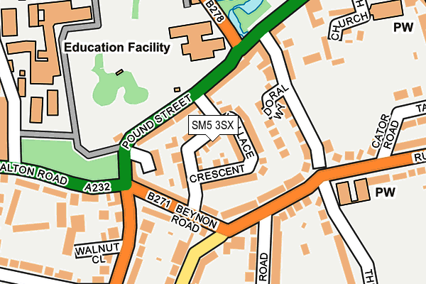 SM5 3SX map - OS OpenMap – Local (Ordnance Survey) SM5 3SX map - OS OpenMap – Local (Ordnance Survey)