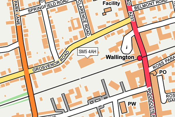 SM5 4AH map - OS OpenMap – Local (Ordnance Survey) SM5 4AH map - OS OpenMap – Local (Ordnance Survey)